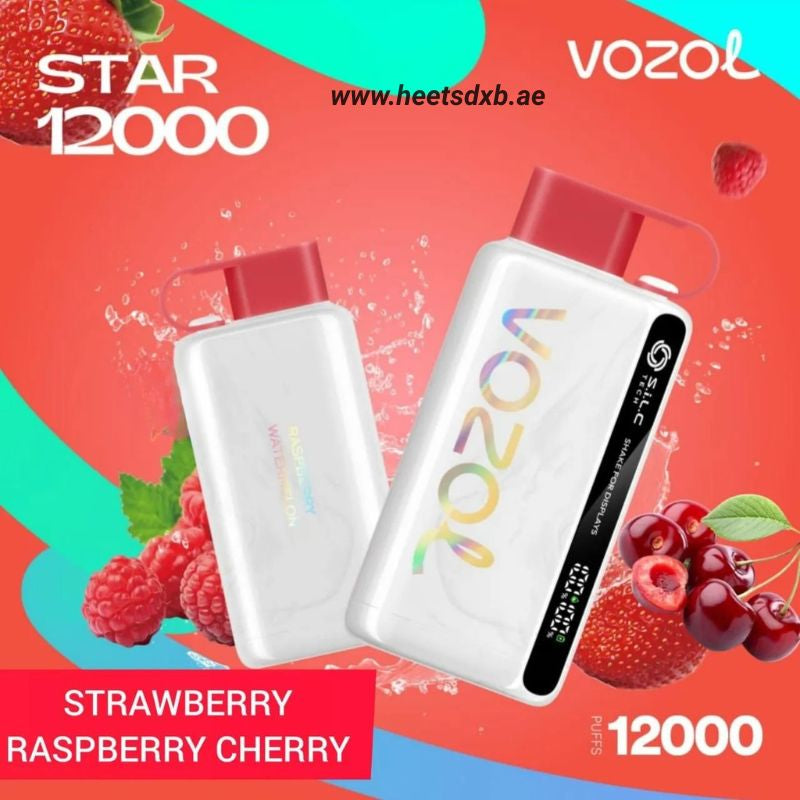 VOZOL STAR 12000 Puffs Disposable Vape in Dubai Strawberry Raspberry Cherry
