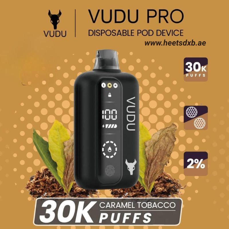 VUDU PRO 30000 Puffs 20MG Nicotine in Dubai Caramel Tobacco
