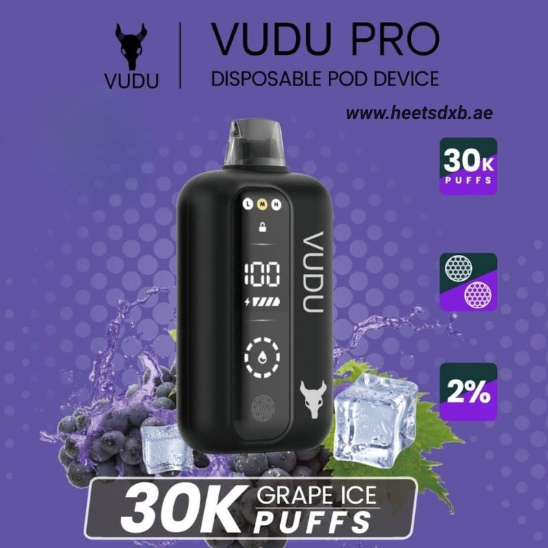VUDU PRO 30000 Puffs 20MG Nicotine in Dubai Grape Ice
