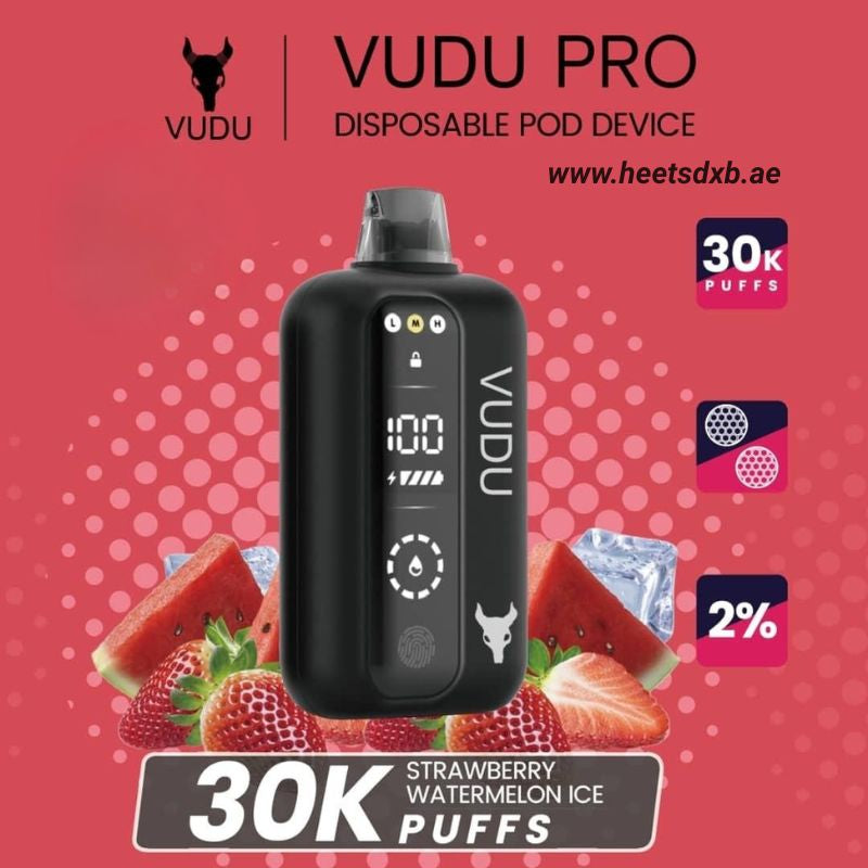 VUDU PRO 30000 Puffs 20MG Nicotine in Dubai Strawberry Watermelon Ice
