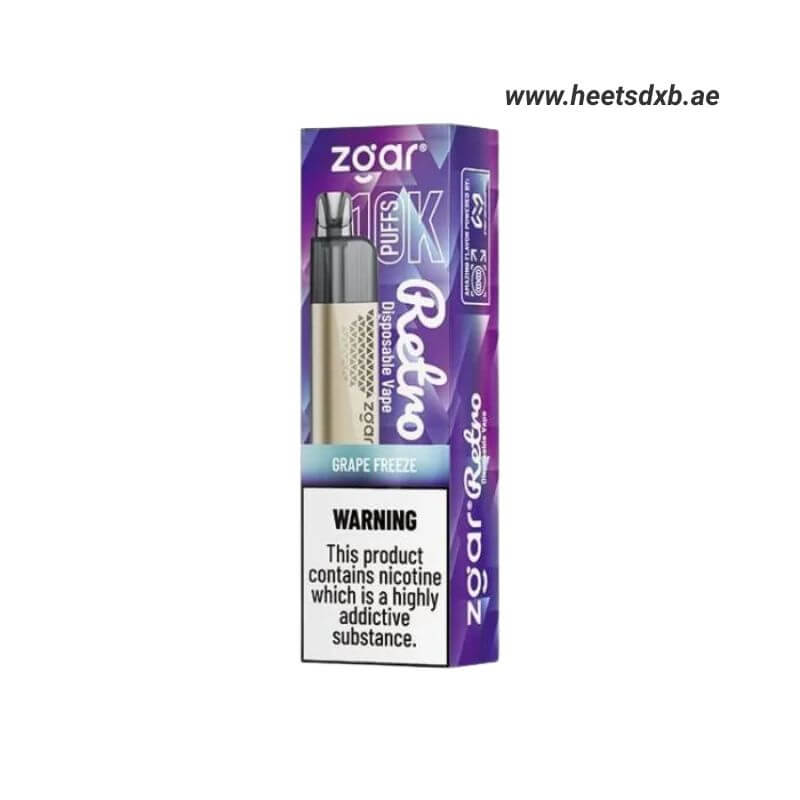 ZGAR Retro 10000 Puffs 5%(50mg) Nicotine in Dubai GRAPE FREEZE
