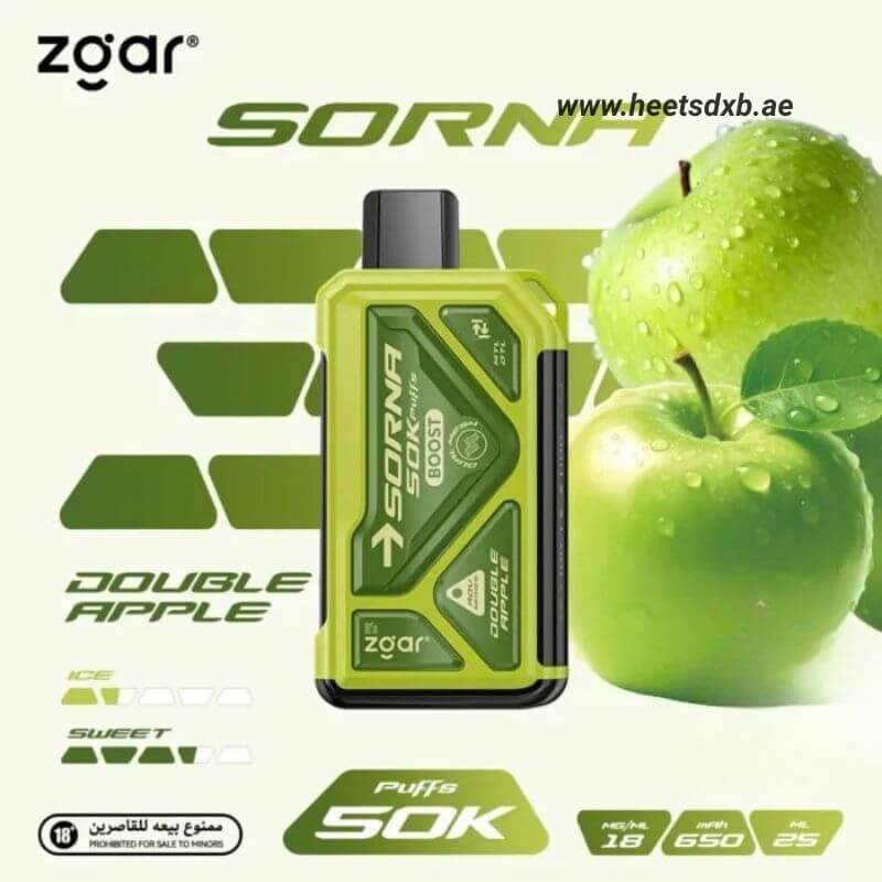 ZGAR Sorna Boost 50000 Puffs 18mg Nicotine in Dubai DOUBLE APPLE
