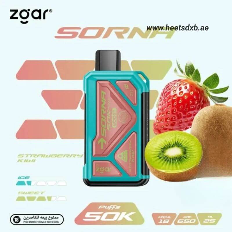 ZGAR Sorna Boost 50000 Puffs 18mg Nicotine in Dubai STRAWBERRY KIWI
