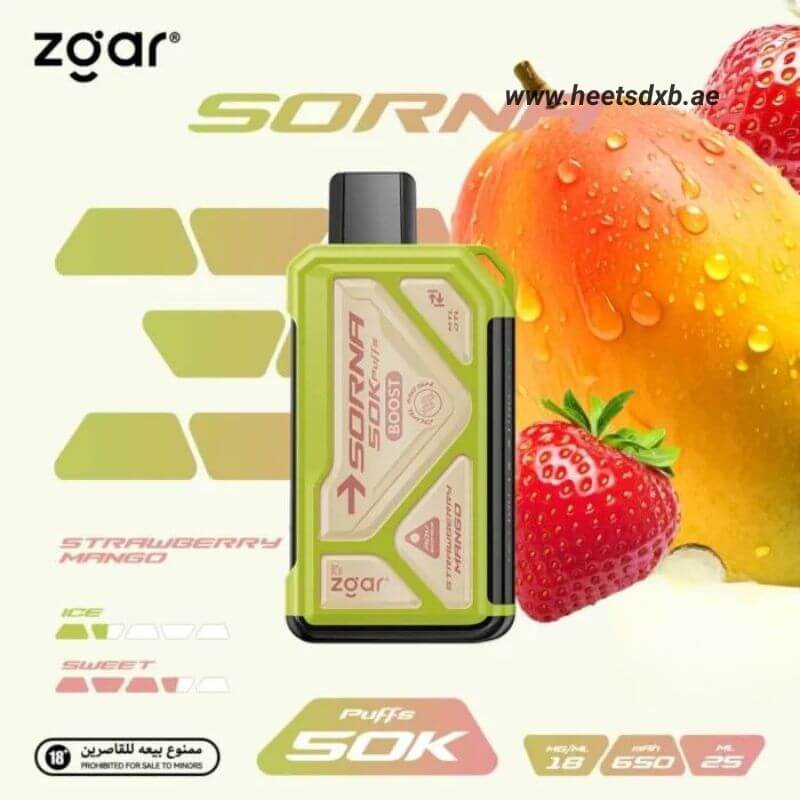 ZGAR Sorna Boost 50000 Puffs 18mg Nicotine in Dubai STRAWBERRY MANGO
