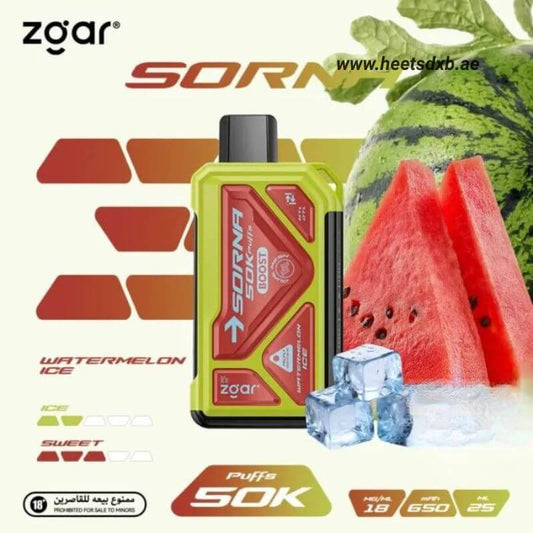 ZGAR Sorna Boost 50000 Puffs 18mg Nicotine in Dubai WATERMELON ICE
