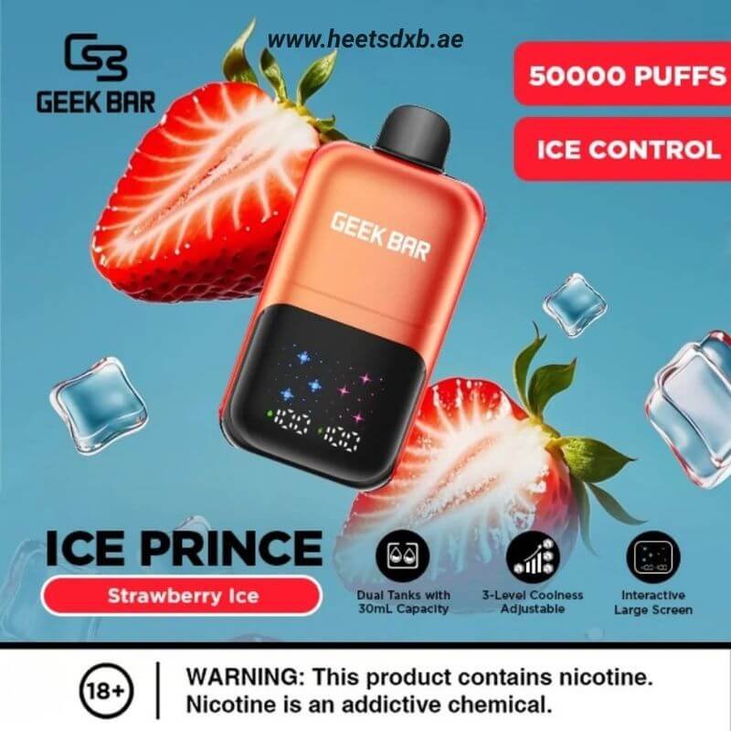 GeekBarIcePrince50000PuffsDisposableVapeStrawberryIce.jpg Geek Bar Ice Prince 50000 Puffs Disposable Vape In Dubai - Image 1