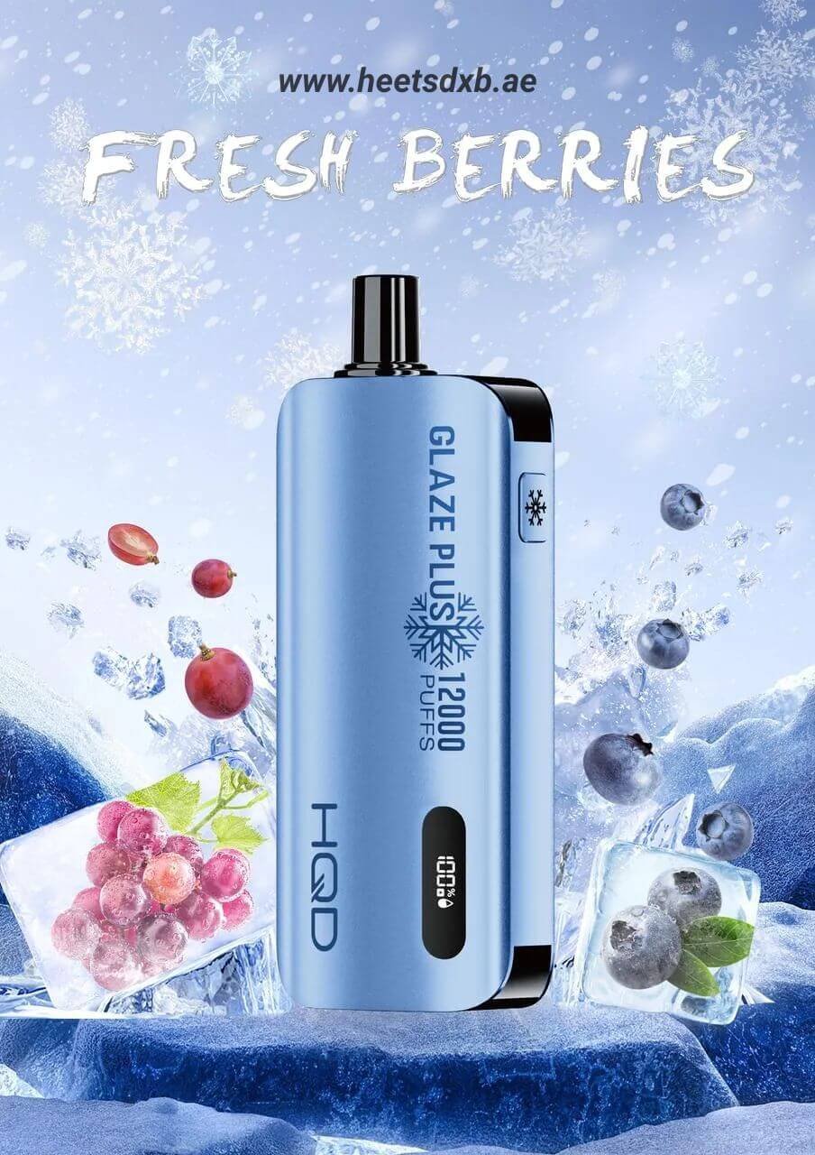 HQDGlazePlus12000Puffs50MGNicotineFreshBerries.jpg HQD Glaze Plus 12000 Puffs 50MG Nicotine Dual Mesh Coil Disposable - Image 1