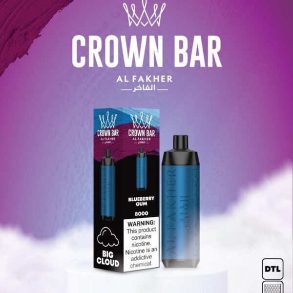 Al Fakher Dubai  8000 Puffs Crown Bar Disposable 5mg DTL (1 BOX INSIDE 5PCS)